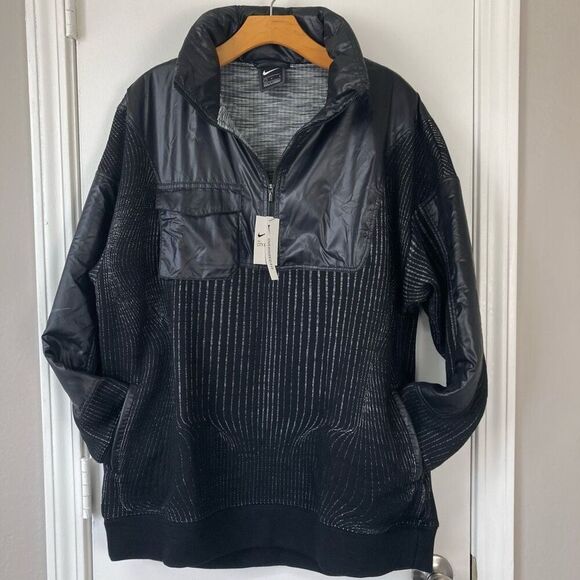 NWT Nike Women’s City Ready Black 1/4 Zip Training Jacket Oversized Fit Size L - Picture 5 of 11